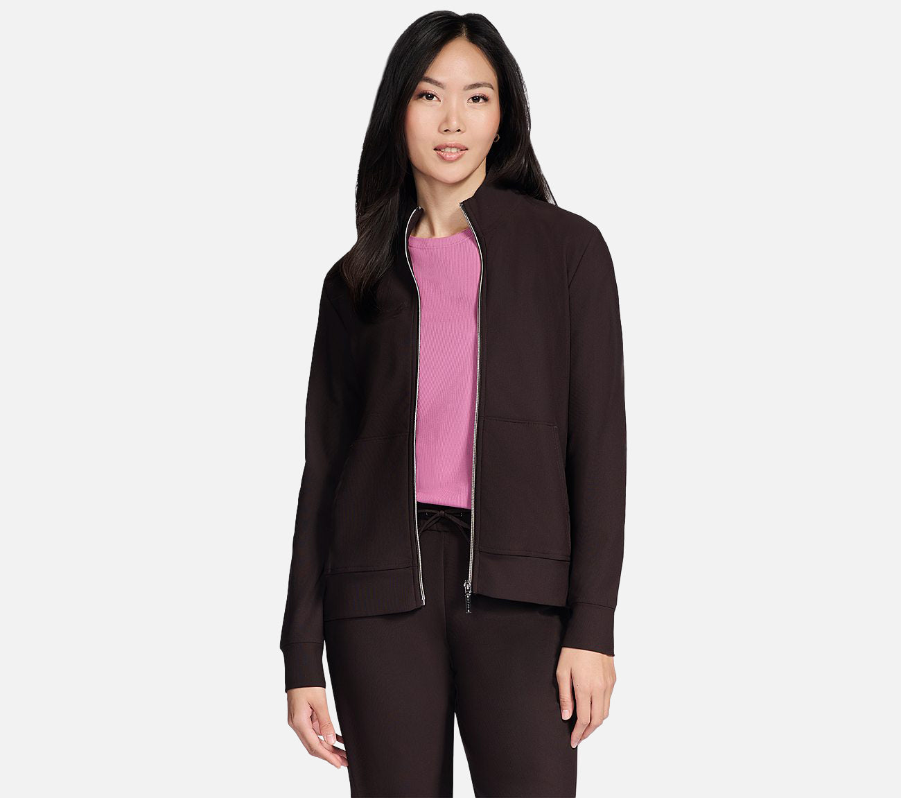GO LUXE RIB Full Zip Jacket Clothes Skechers.fi