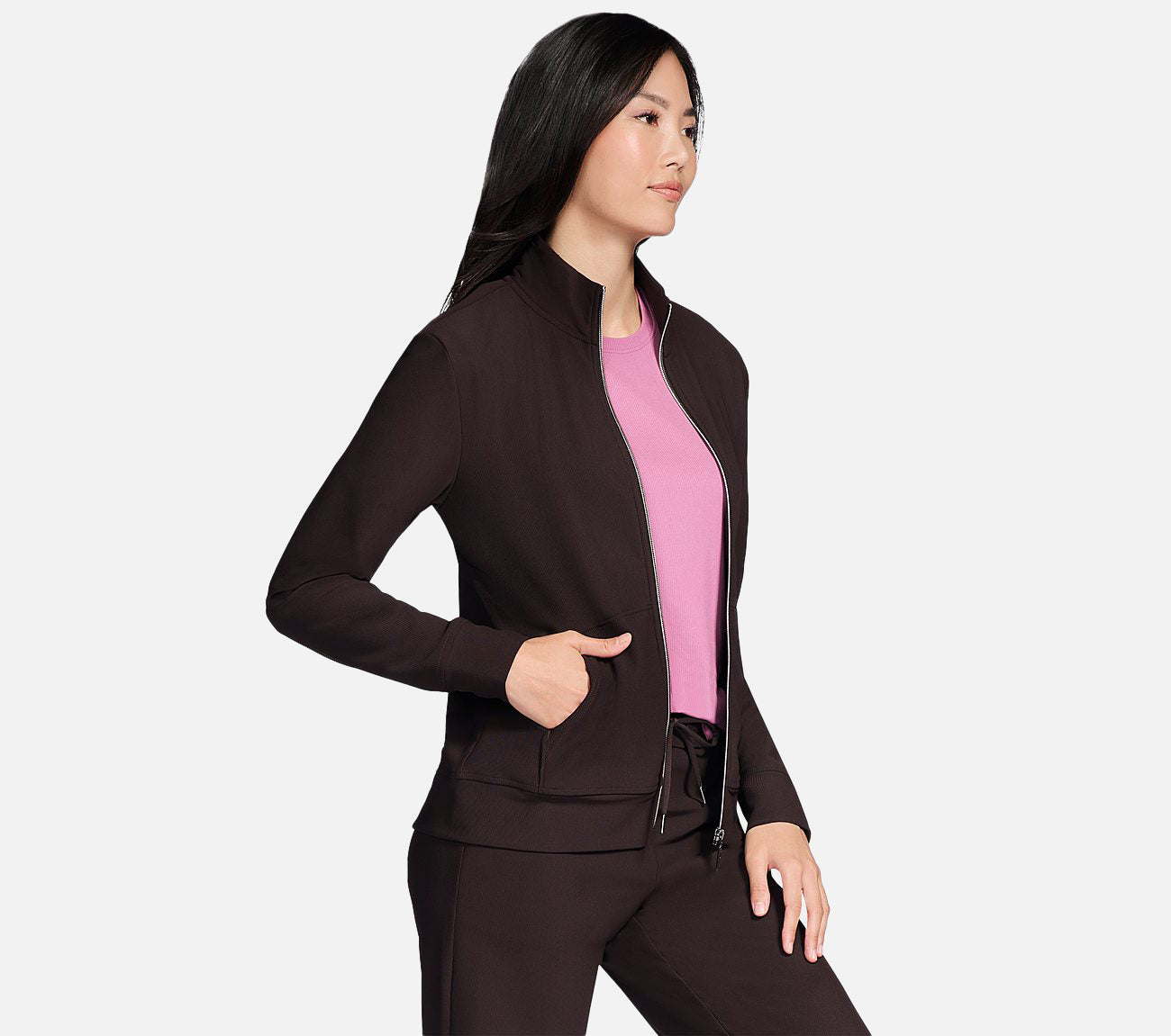 GO LUXE RIB Full Zip Jacket Clothes Skechers.fi