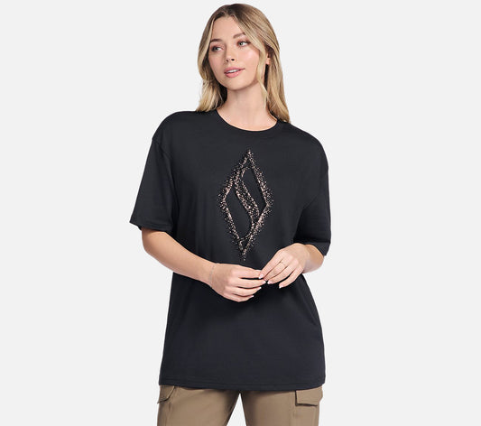 Gold Splatter Diamond Short Sleeve Tee Clothes Skechers.fi