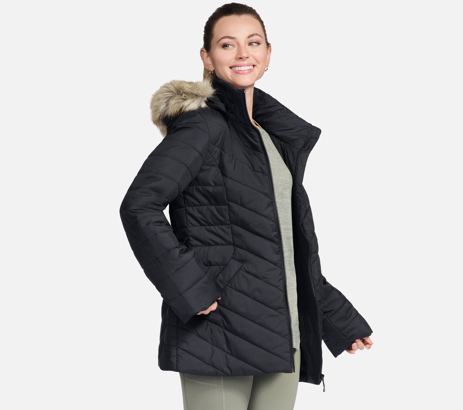 On-the-GO GO SHIELD Cozy Fit Belted Parka Clothes Skechers.fi
