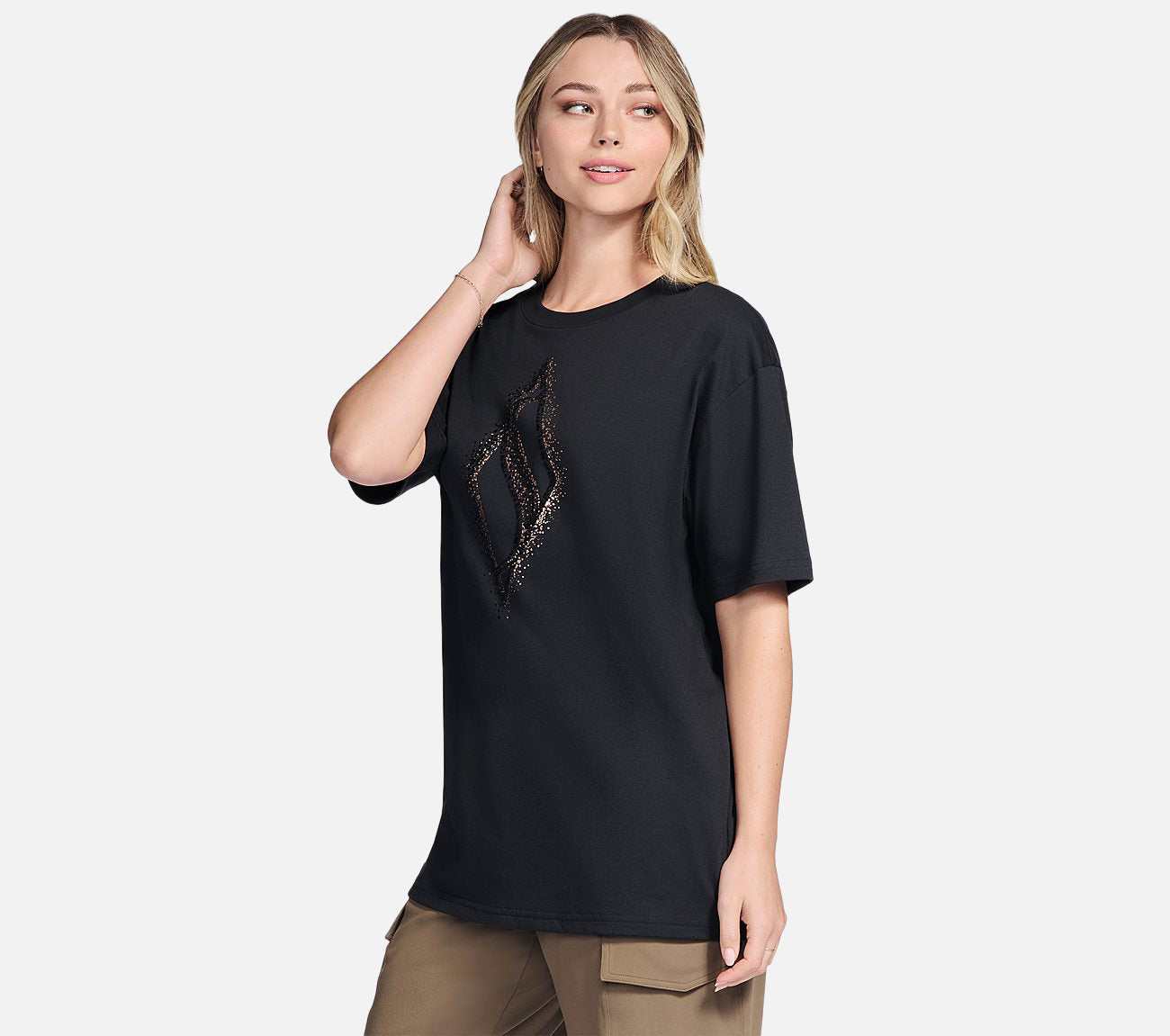 Gold Splatter Diamond Short Sleeve Tee Clothes Skechers.fi