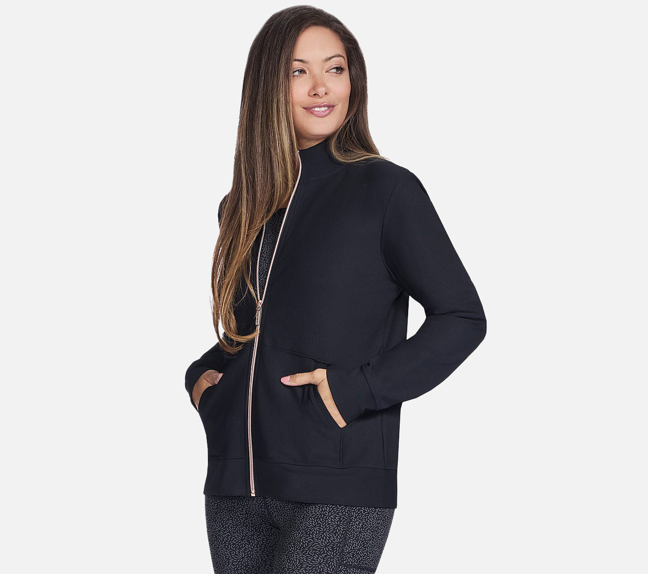 GO LUXE RIB Full Zip Jacket Clothes Skechers.fi