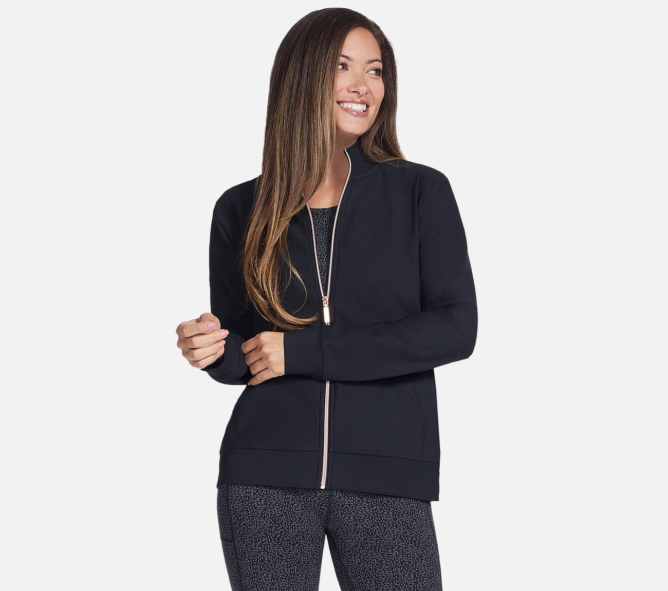 GO LUXE RIB Full Zip Jacket Clothes Skechers.fi