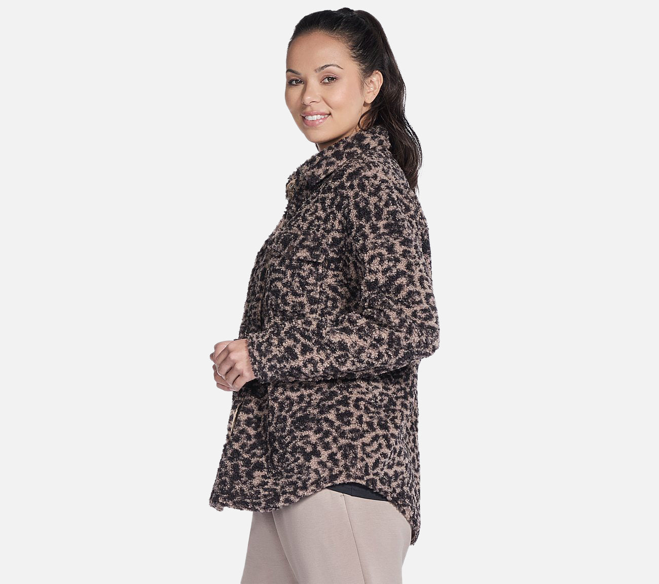 On-the-GO Cheetah Sherpa Jacket Clothes Skechers.fi