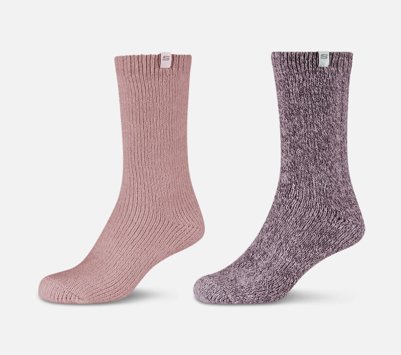 2 paria Casual Cosy kimallesukkia Sock Skechers