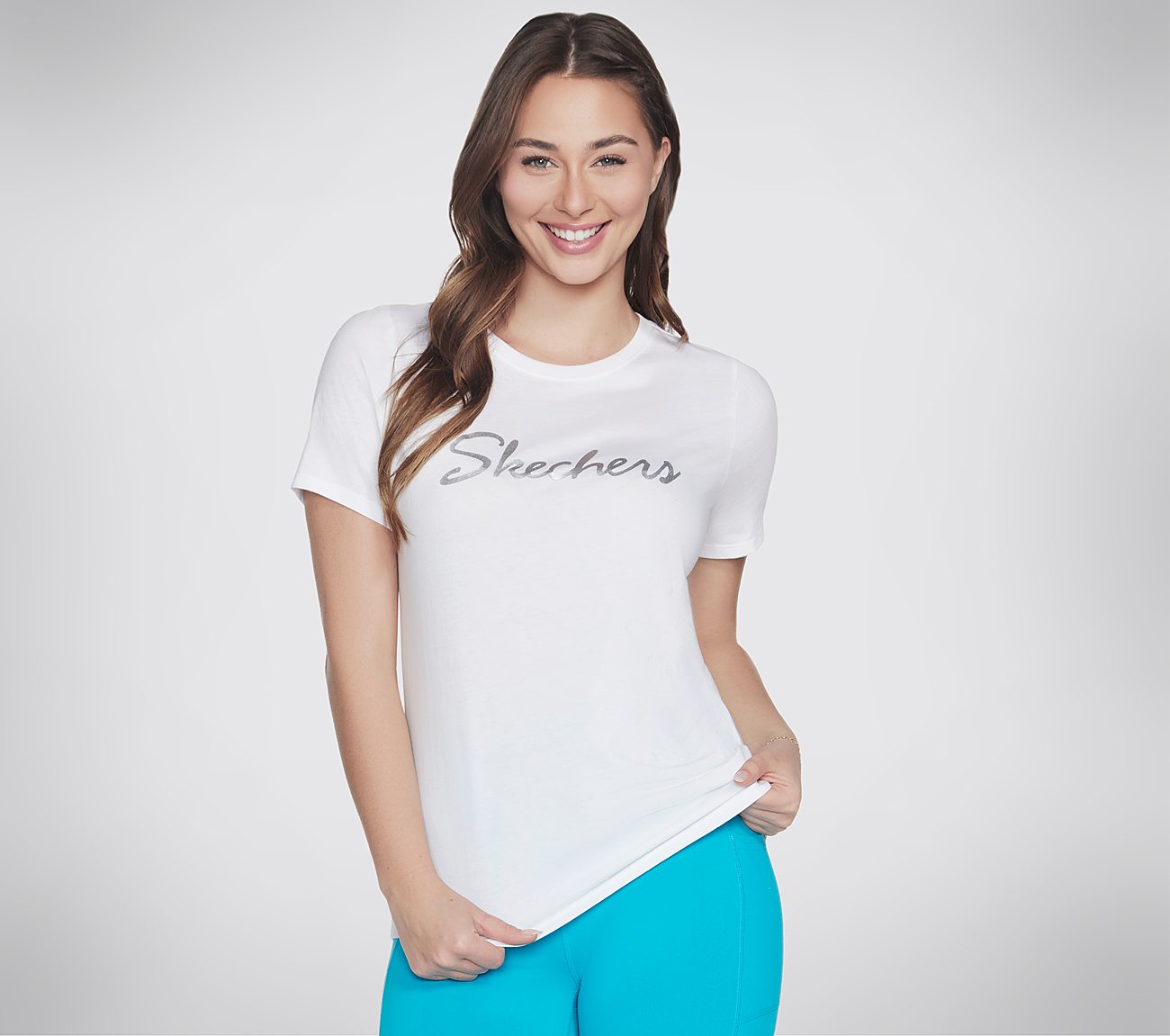 Skechers Metallic Logo Tee Clothes Skechers